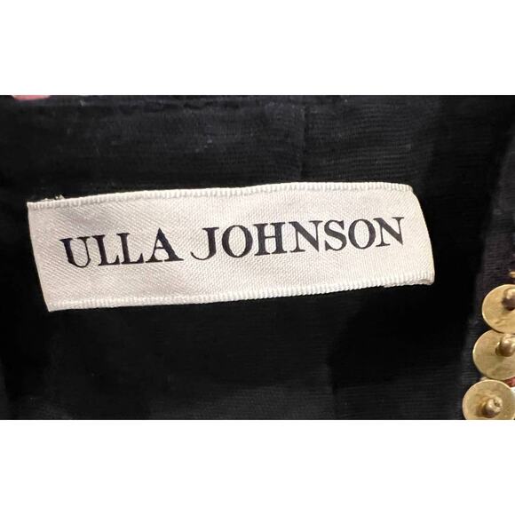 ULLA JOHNSON Alisha Embellished Linen And Cotton-blend Blouse Size 4 - Picture 10 of 12